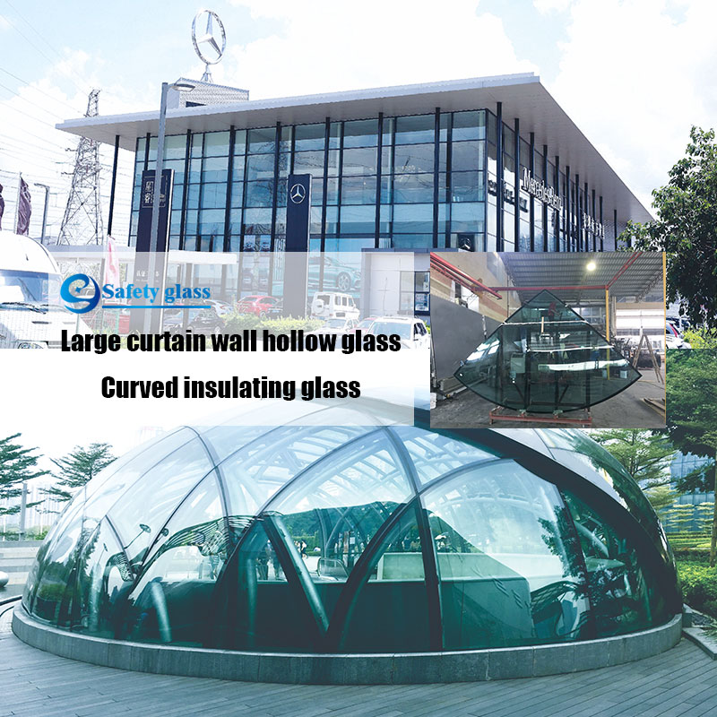 High quality curtain wall insulating glass is coated with 24k gold and other colors, as well as flexible curved  insulating glass