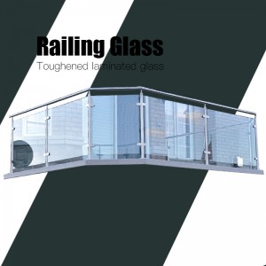 China factory price of 8.76mm/10.76mm/12.76mm tempered laminated Railings frosted glass
