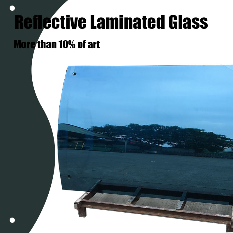 Safety Curved reflective toughened Bent Tempered laminated glass railing
